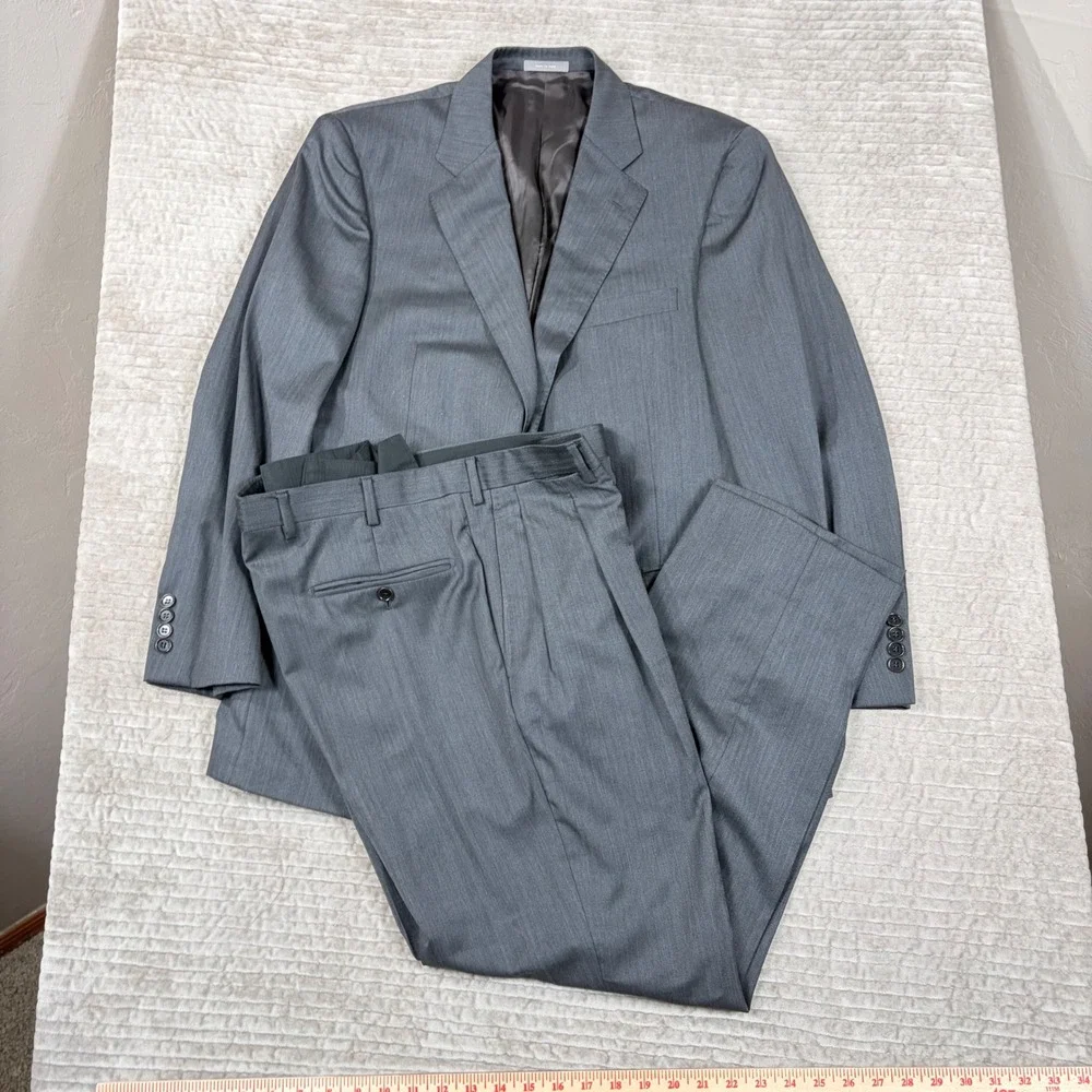 Daniel Cremieux Loro Piana Super 170s Wool Suit Mens Grey Italy 40R 35x29